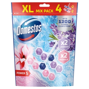 Domestos kostka WC zawieszka aż 1200 użyć Magnolia Lawenda XL 4 szt