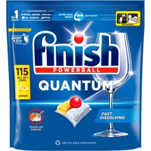 Finish Quantum Kraft kapsułki do zmywarki do zmywania naczyń Lemon 115 szt